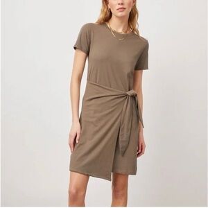 Rails Taupe Tie-Waist Mini Dress